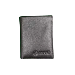 Multi-Compartment Leather Wallet with Zipper