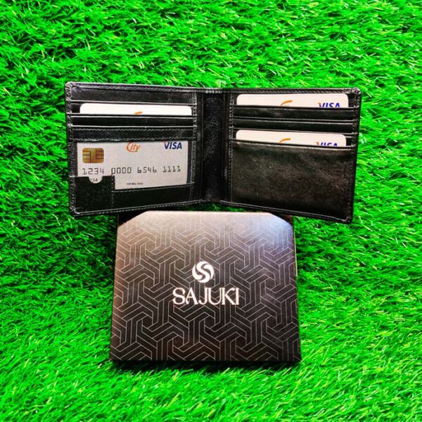 Classic Black Leather Wallet - Image 3