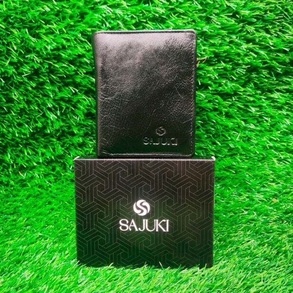 Multi-Compartment Leather Wallet with Zipper - Image 3
