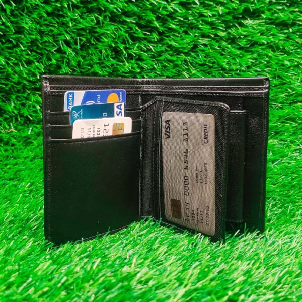 Classic Black Leather Wallet - Image 3